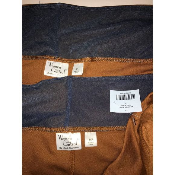 Women With Control Pants Womens 3X Petite Bootcut Tummy Slims Copper Brown 3XP - Picture 5 of 10